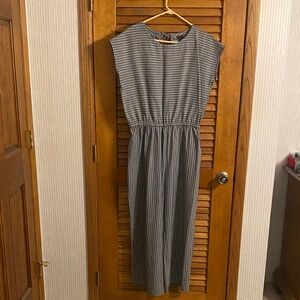 Coco + Carmen Gray and White Striped Jumpsuit